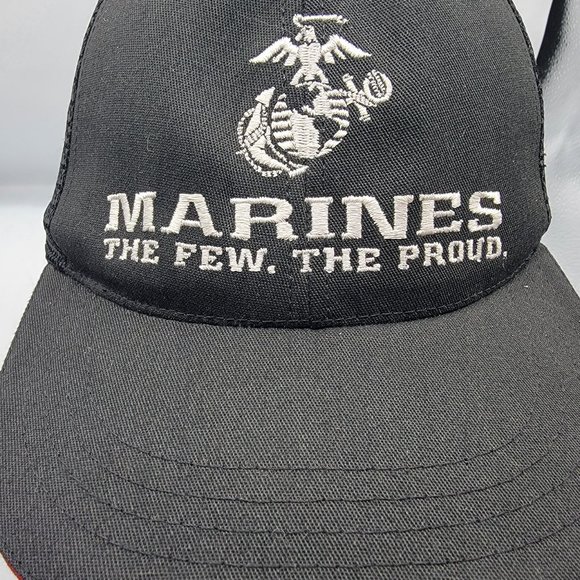 Marines Baseball Hat Black One Size All Snapback The Few Proud - Picture 5 of 8